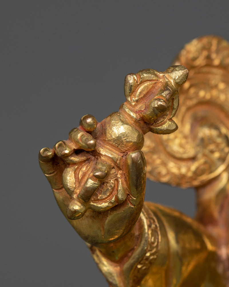 Mahakala Dorje Legpa Statue in 24K Gold | Protector of Dharma