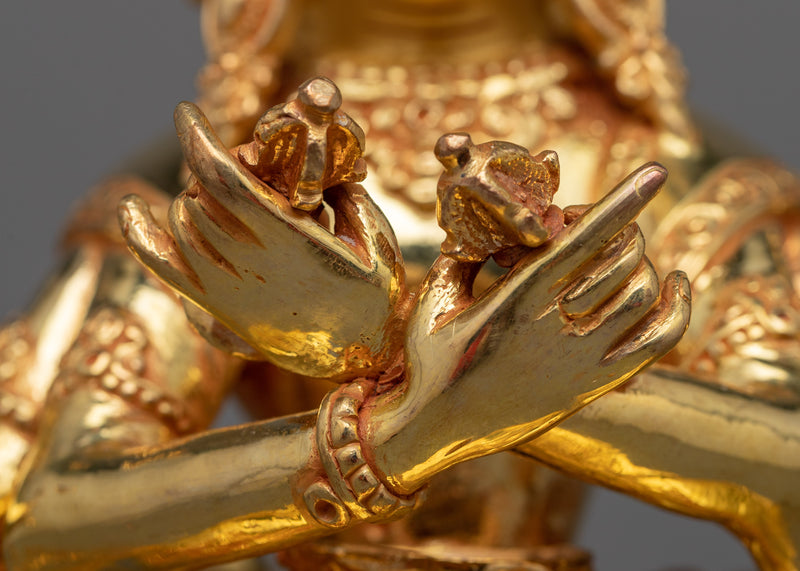 Guhyasamaja Sculpture in 24K Gold | Mystical Union of Wisdom and Compassion