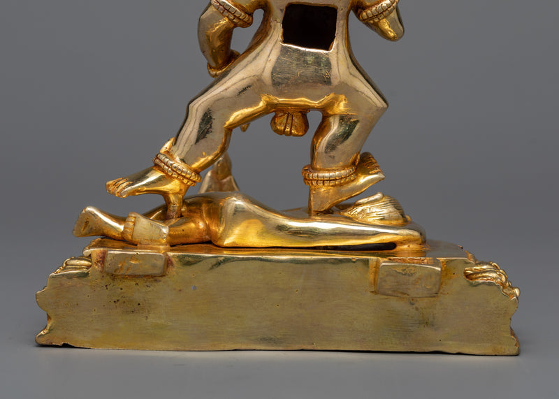 Black Dzambhala Statue in 24K Gold | Deity of Wealth and Prosperity