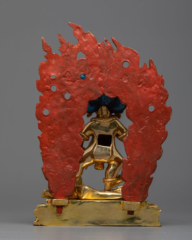 Black Dzambhala Statue in 24K Gold | Deity of Wealth and Prosperity