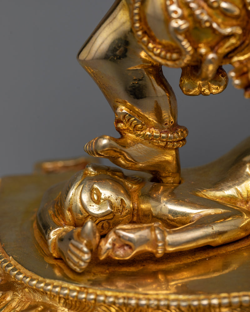 Black Dzambhala Statue in 24K Gold | Deity of Wealth and Prosperity