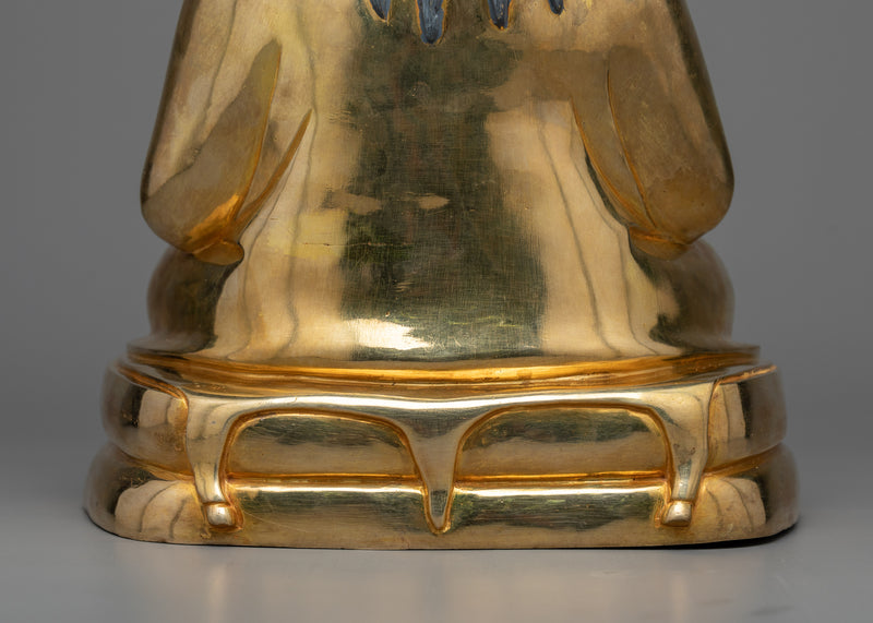 Thangtong Gyalpo Sculpture in 24K Gold | Visionary Tibetan Saint