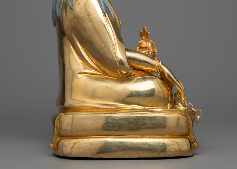 Thangtong Gyalpo Sculpture in 24K Gold | Visionary Tibetan Saint