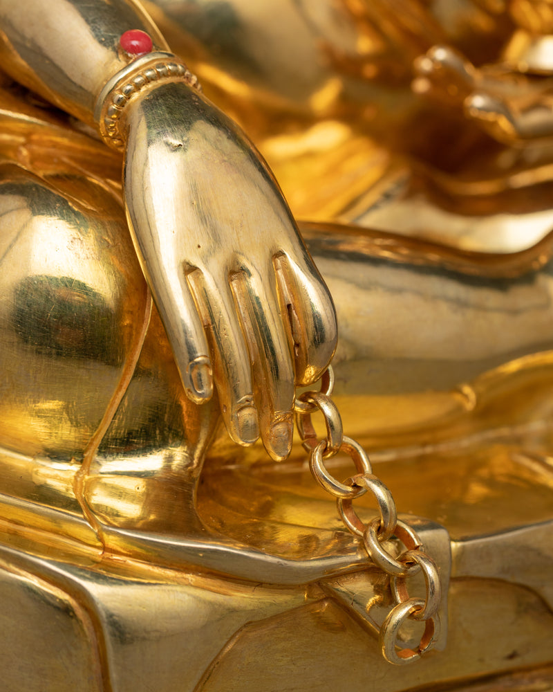 Thangtong Gyalpo Sculpture in 24K Gold | Visionary Tibetan Saint