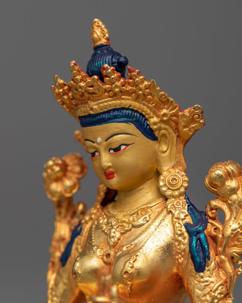 Miniature Green Tara Statuette | Symbol of Active Compassion