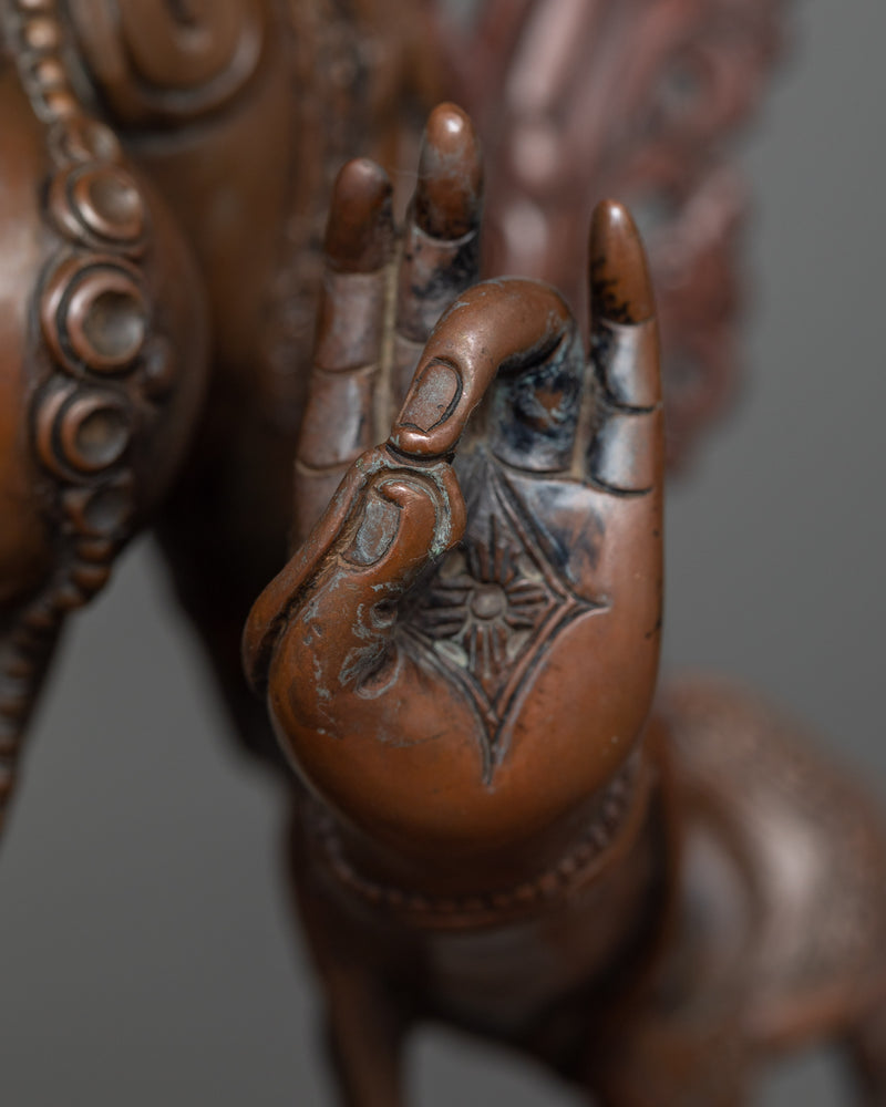 Shyama Tara Sculpture in Oxidized Copper | Goddess of Compassion and Action