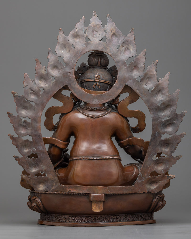 Dzambhala Chocolate Oxidized Statue | Deity of Wealth and Prosperity