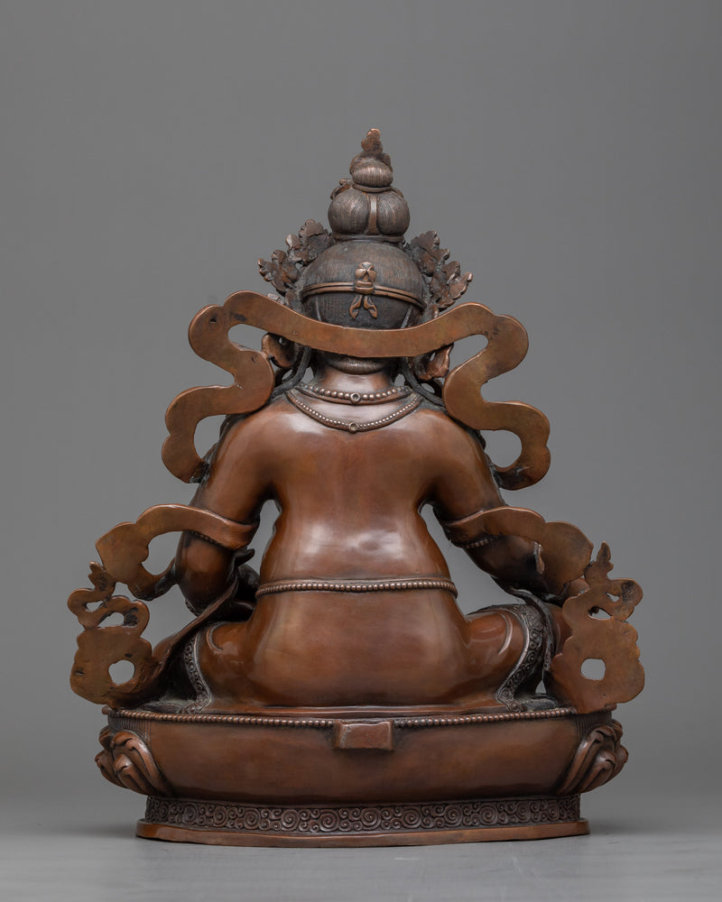 Dzambhala Chocolate Oxidized Statue | Deity of Wealth and Prosperity