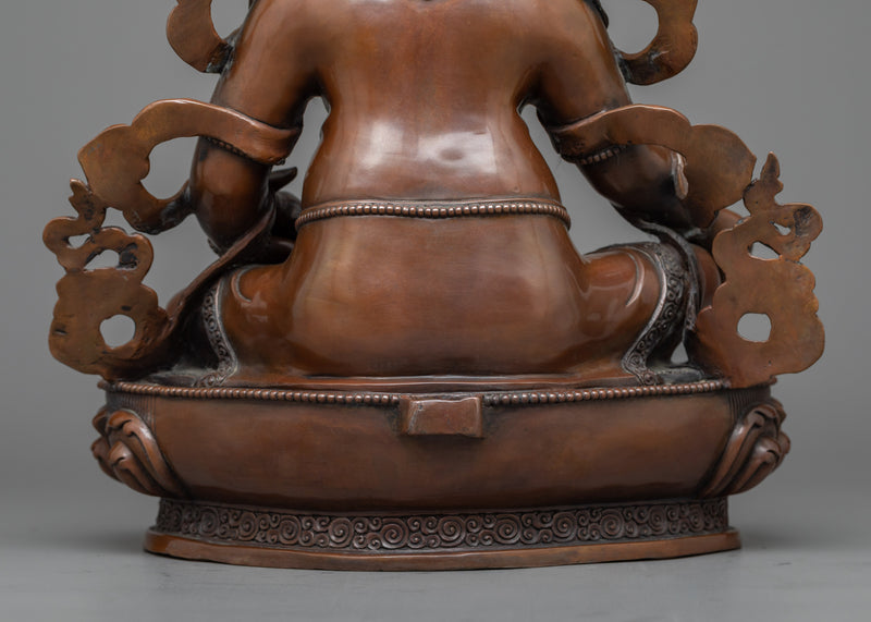 Dzambhala Chocolate Oxidized Statue | Deity of Wealth and Prosperity