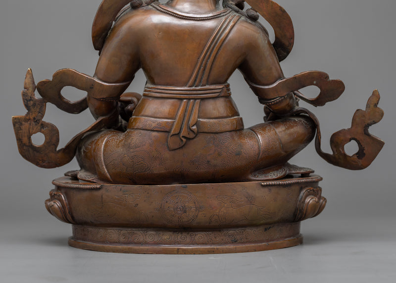 Norlha Dzambhala Oxidized Copper Statue | Symbol of Wealth and Generosity