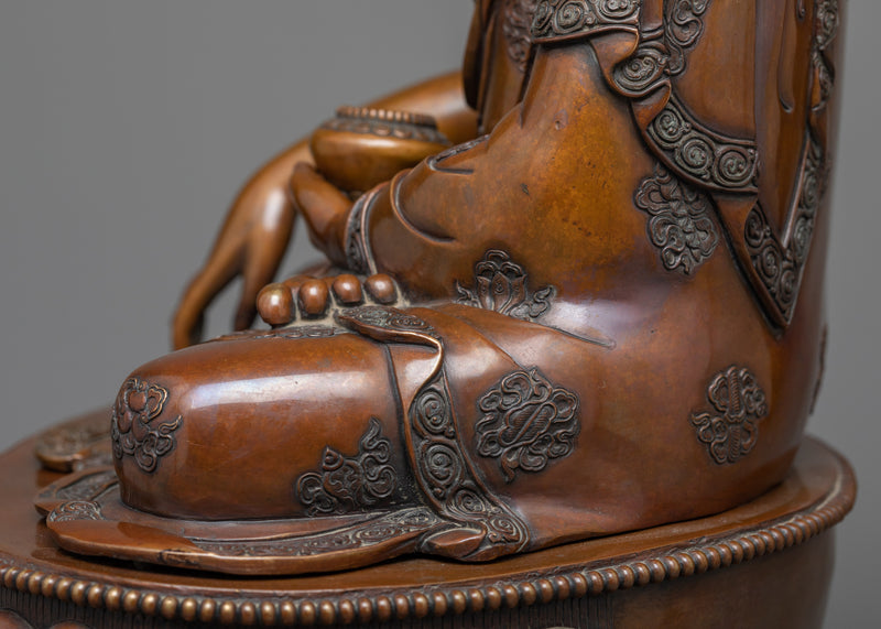 Shakyamuni Buddha Beautiful Statue in Oxidized Copper | Elegance and Enlightenment