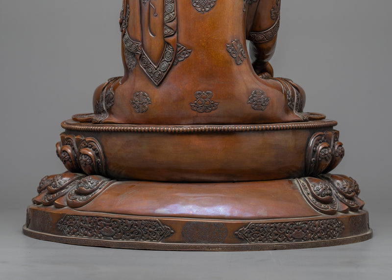 Shakyamuni Buddha Beautiful Statue in Oxidized Copper | Elegance and Enlightenment