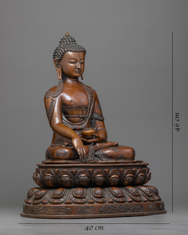 Shakyamuni Buddha Beautiful Statue in Oxidized Copper | Elegance and Enlightenment