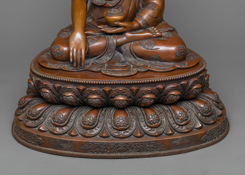 Shakyamuni Buddha Beautiful Statue in Oxidized Copper | Elegance and Enlightenment