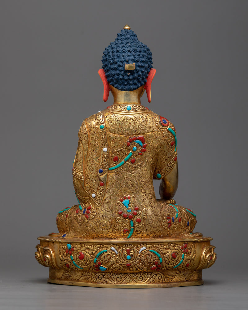 Shakyamuni Buddha Gilt Sculpture | Resplendence in 24K Gold