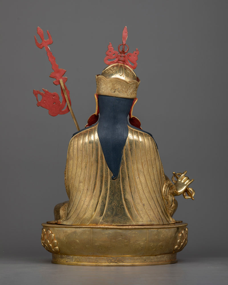 Guru Rinpoche Gilt Sculpture in 24K Gold | A Beacon of Vajrayana Buddhism