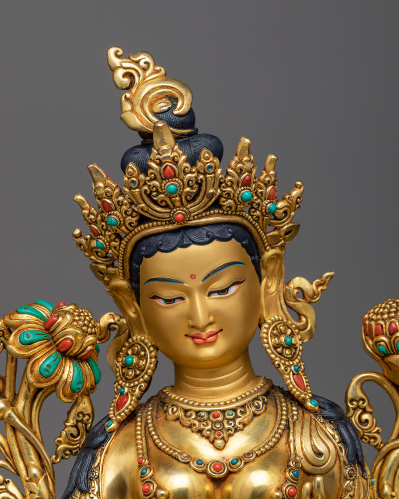 green-tara-gilt-sculpture-for shrine