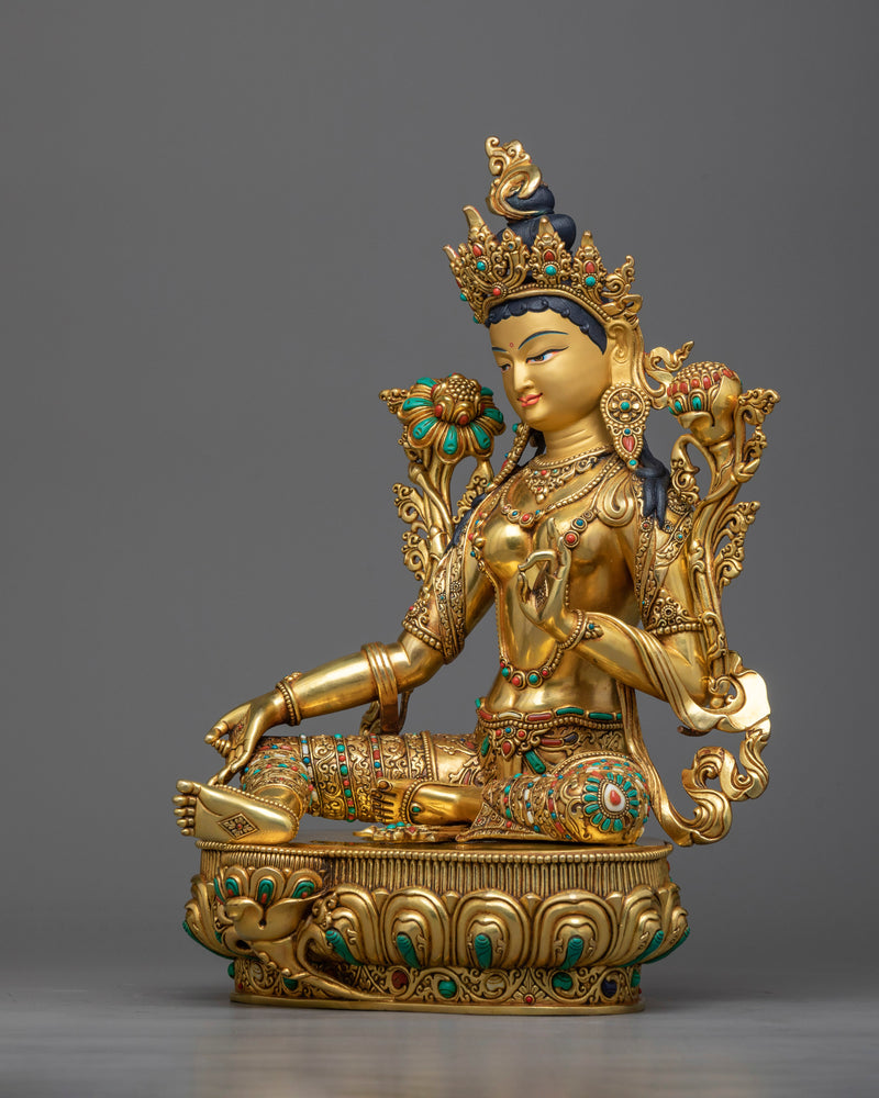 green-tara-gilt-sculpture-for shrine