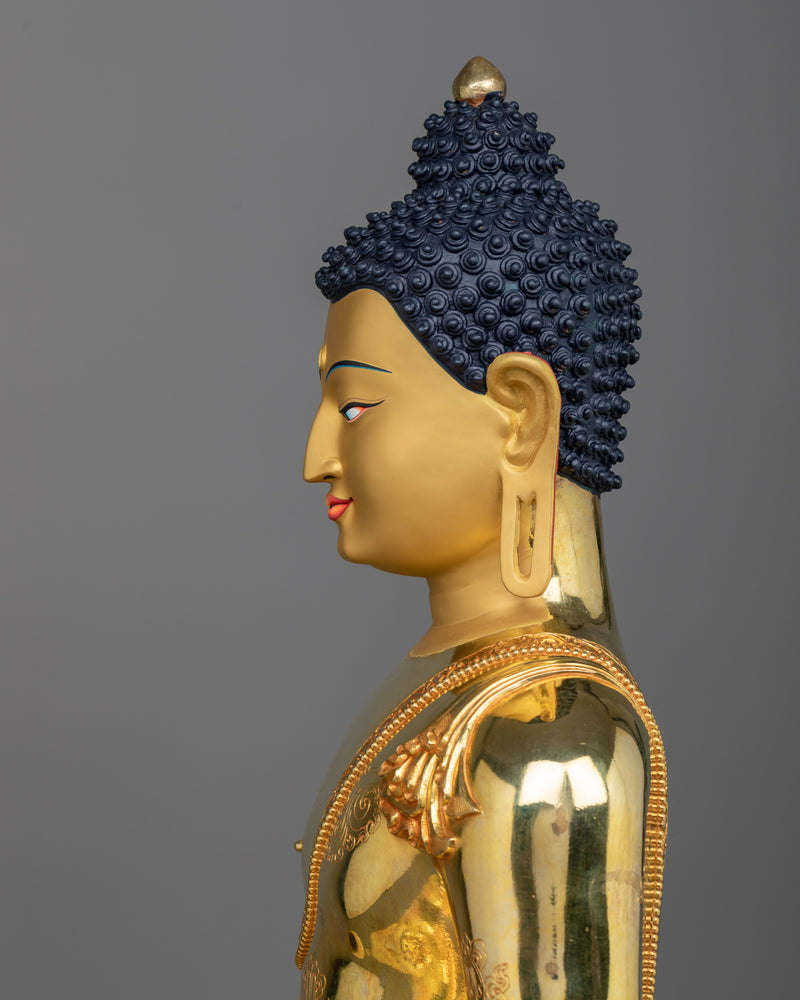 Shakyamuni Buddha Gilt Sculpture | A Sanctified Icon in 24K Gold