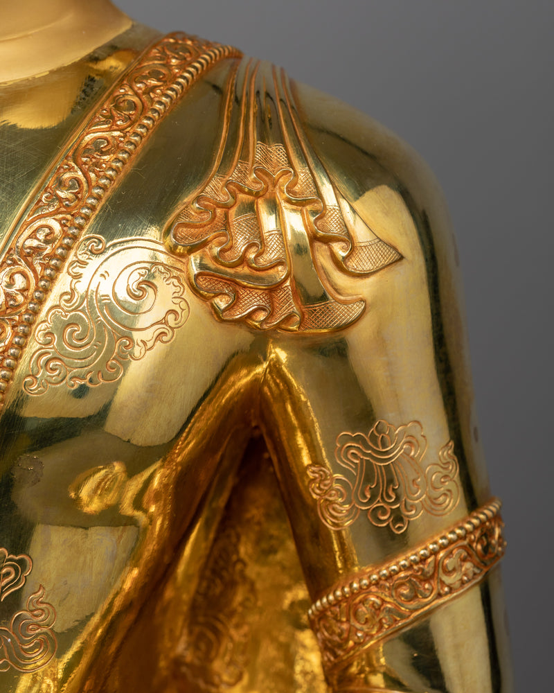 Shakyamuni Buddha Gilt Sculpture | A Sanctified Icon in 24K Gold