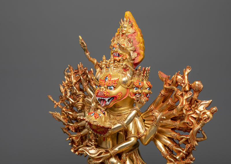 Vajrabhairava Statue in 24K Gold | The Fierce Manifestation of Manjushri