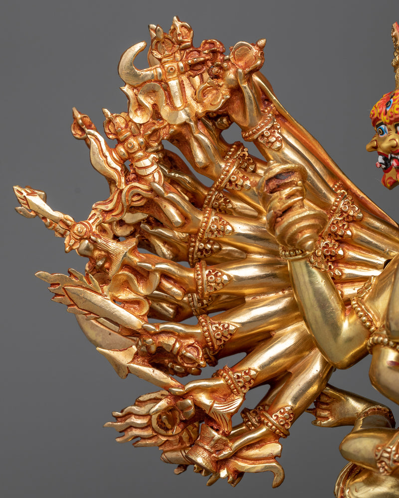 Vajrabhairava Statue in 24K Gold | The Fierce Manifestation of Manjushri