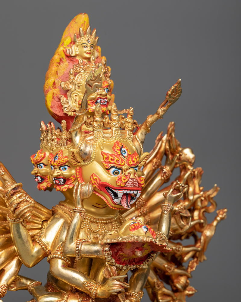 Vajrabhairava Statue in 24K Gold | The Fierce Manifestation of Manjushri