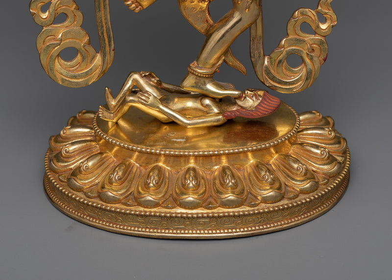 Kurukulle Sculpture in 24K Gold | Enchantress of the Buddhist Pantheon