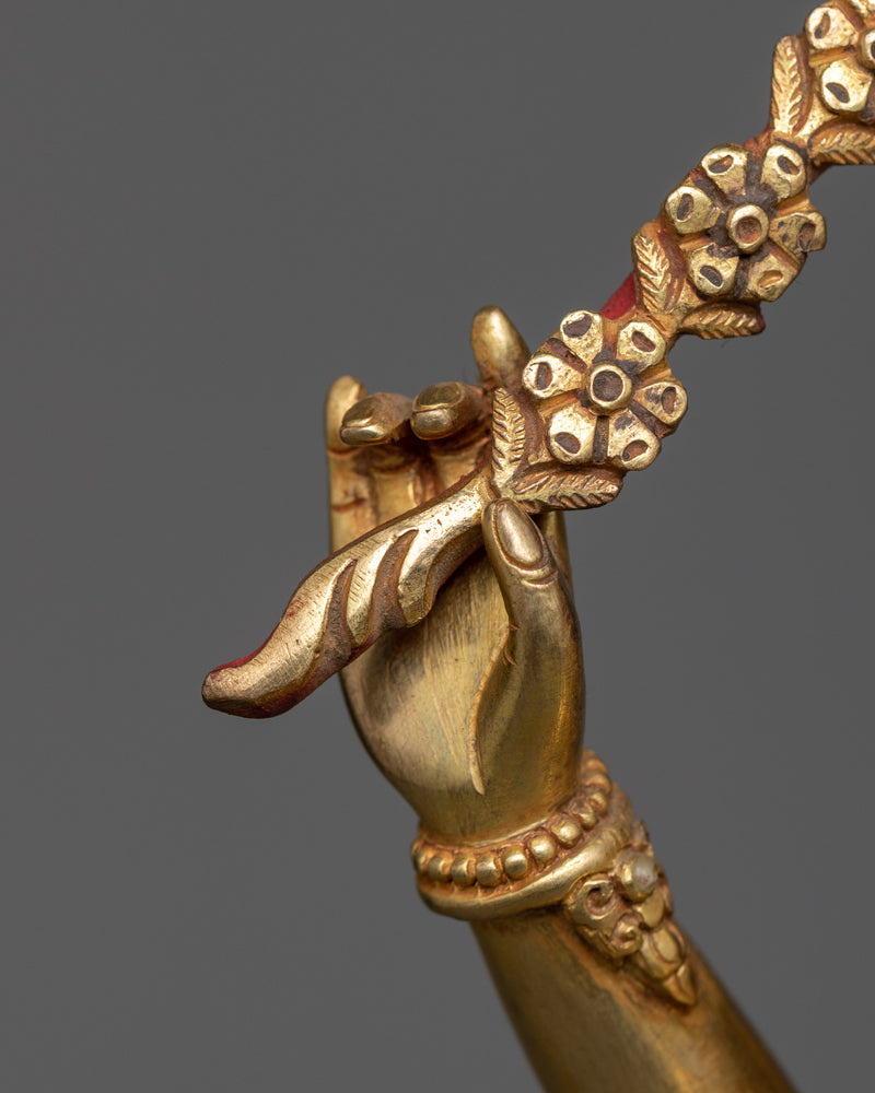 Kurukulle Sculpture in 24K Gold | Enchantress of the Buddhist Pantheon