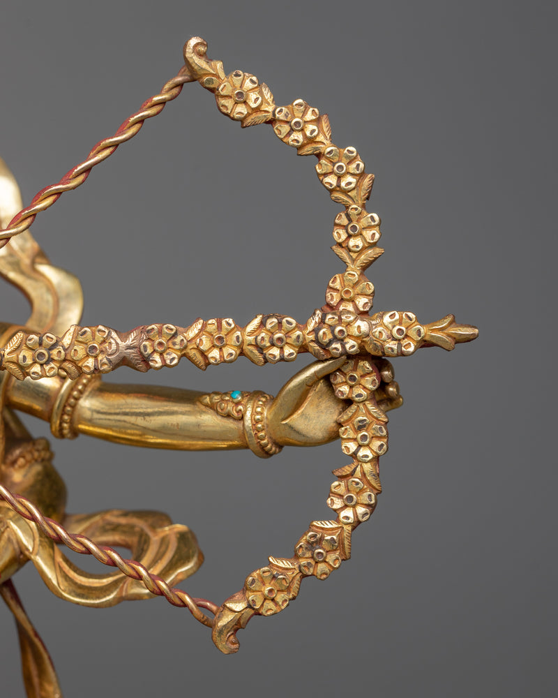 Kurukulle Sculpture in 24K Gold | Enchantress of the Buddhist Pantheon