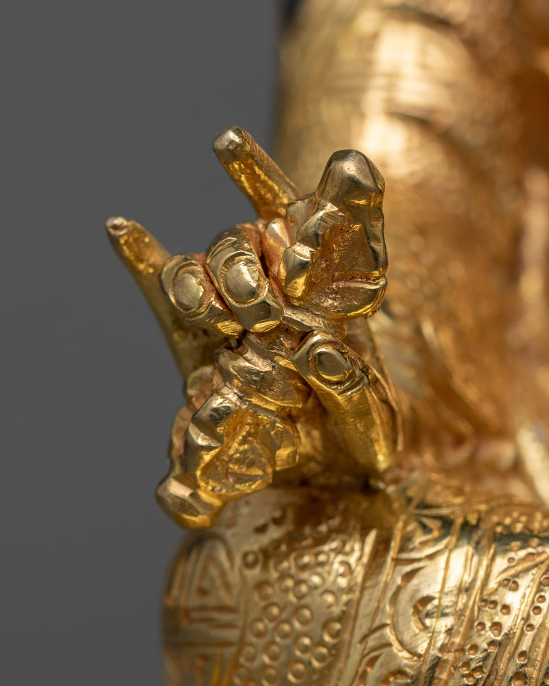 Guru Rinpoche Gold Gilt Statue | A Beacon of Tibetan Wisdom