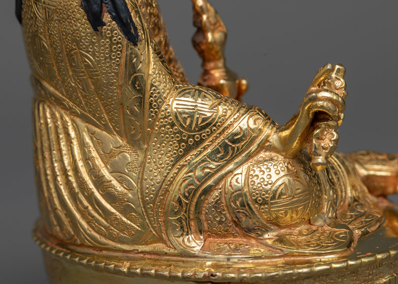 Guru Rinpoche Gold Gilt Statue | A Beacon of Tibetan Wisdom