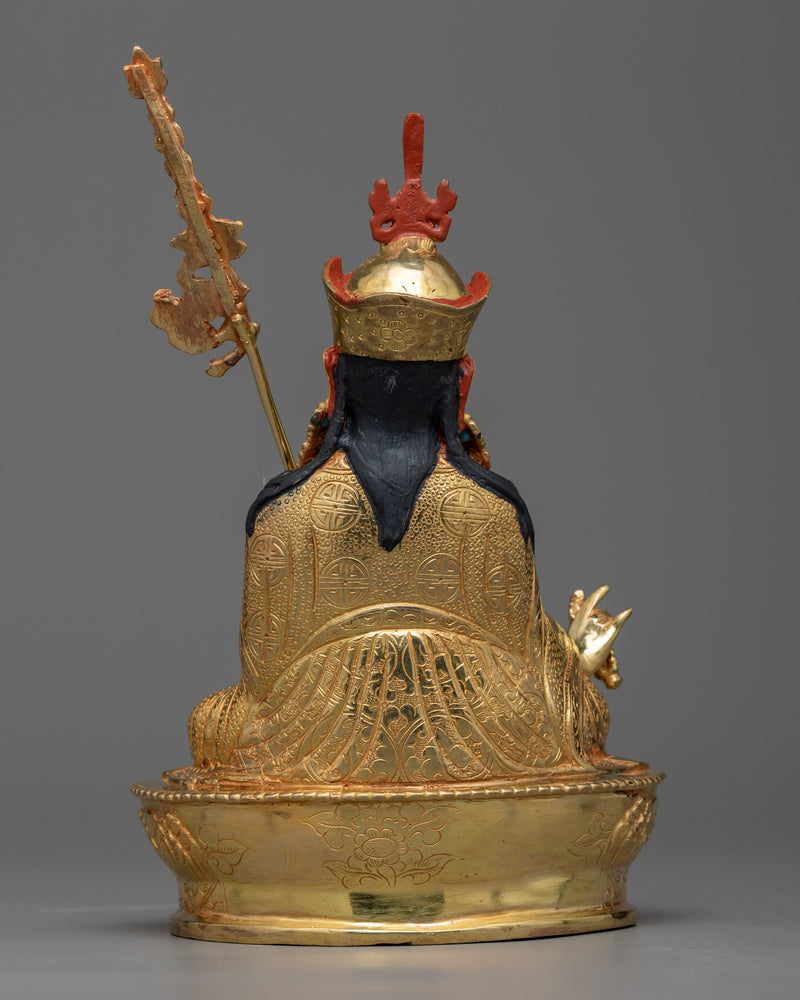 Guru Rinpoche Gold Gilt Statue | A Beacon of Tibetan Wisdom