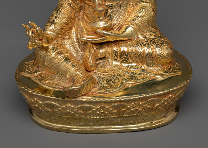 Guru Rinpoche Gold Gilt Statue | A Beacon of Tibetan Wisdom