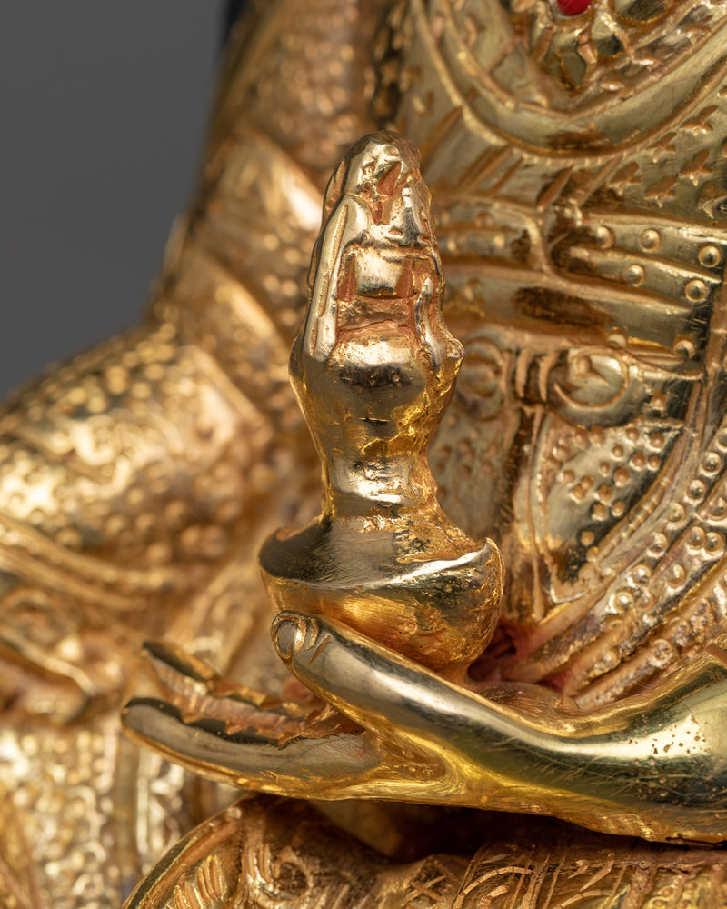 Guru Rinpoche Gold Gilt Statue | A Beacon of Tibetan Wisdom