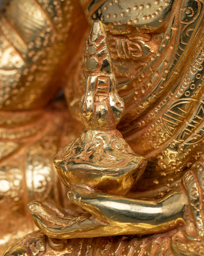 Padmasambhava Gilt Statue | A Golden Tribute to the Lotus-Born Guru