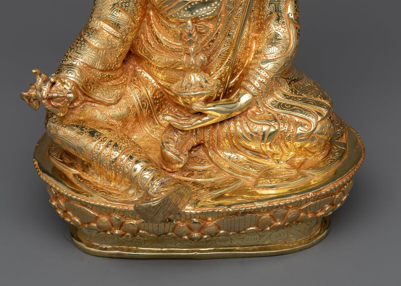 Padmasambhava Gilt Statue | A Golden Tribute to the Lotus-Born Guru