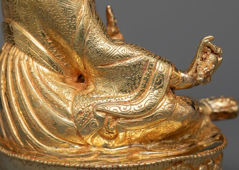 Padmasambhava Gilt Statue | A Golden Tribute to the Lotus-Born Guru