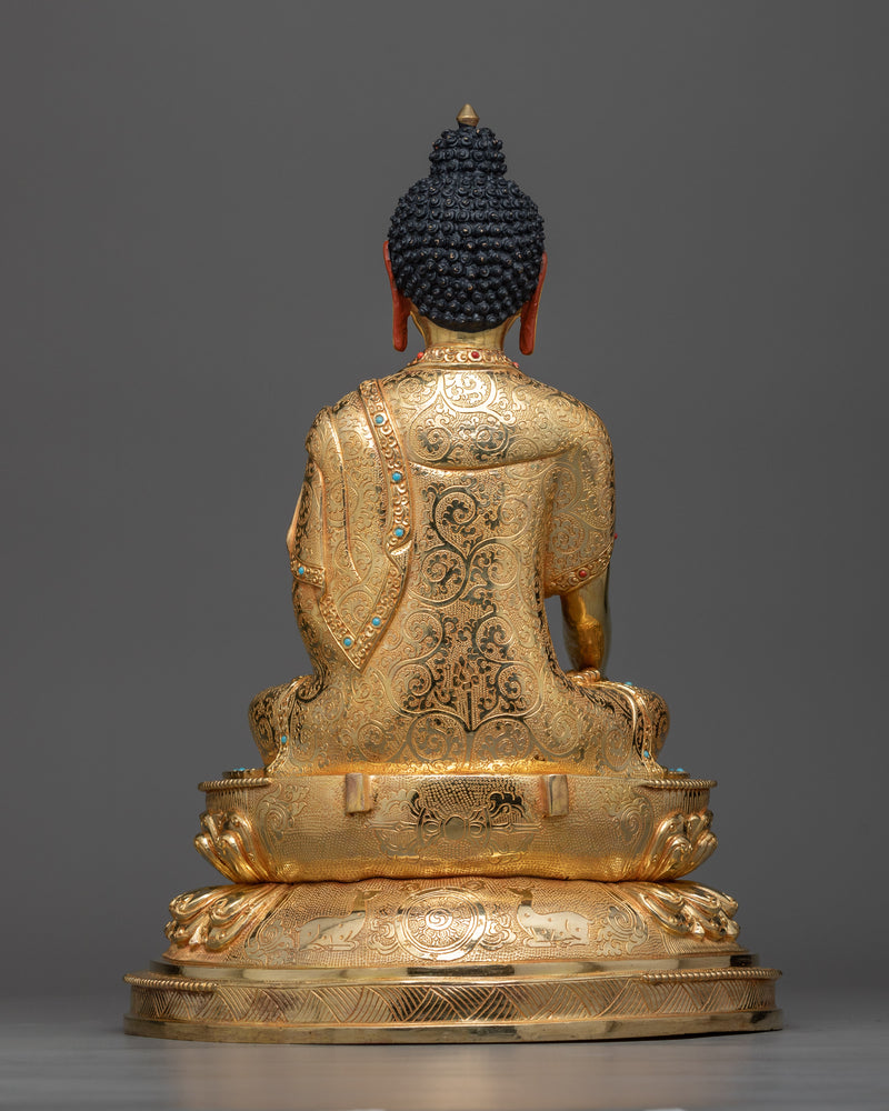 Gautam Buddha Copper Gilt Statue | Serenity in 24K Gold