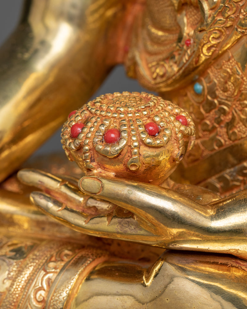 Gautama Buddha Copper Gilt Statue | A Vision of Enlightenment in 24K Gold