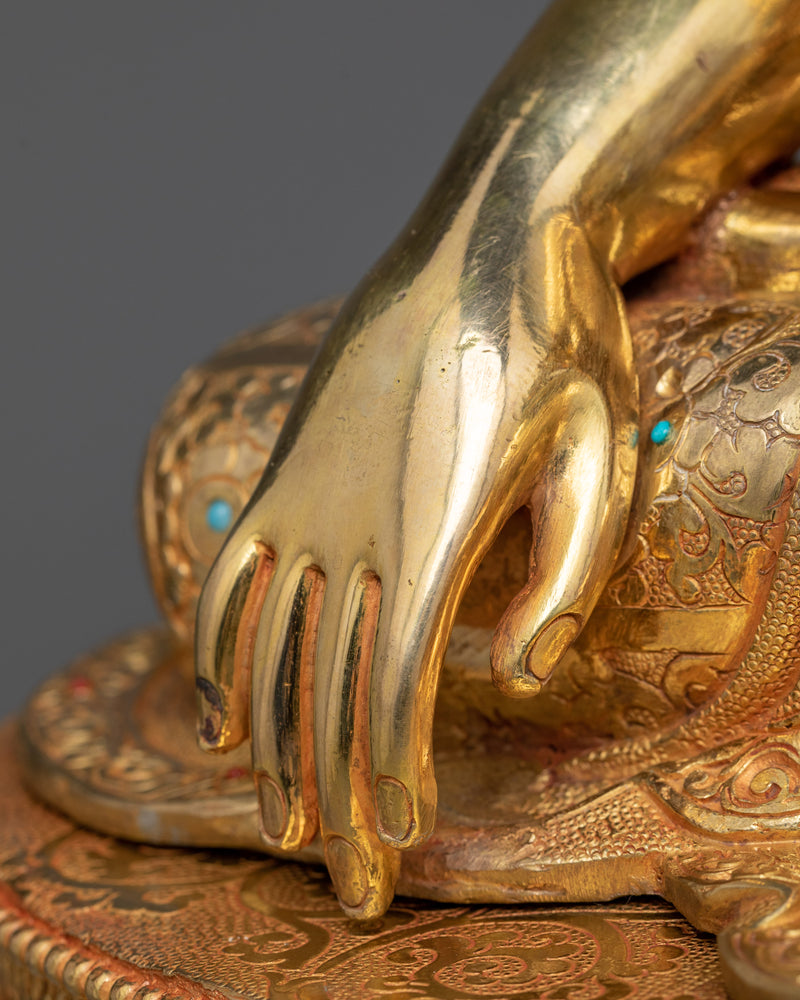 Gautama Buddha Copper Gilt Statue | A Vision of Enlightenment in 24K Gold