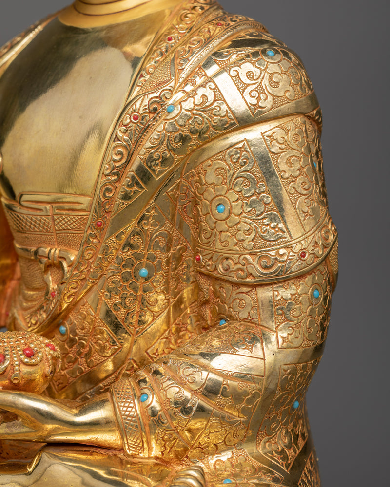 Gautama Buddha Copper Gilt Statue | A Vision of Enlightenment in 24K Gold