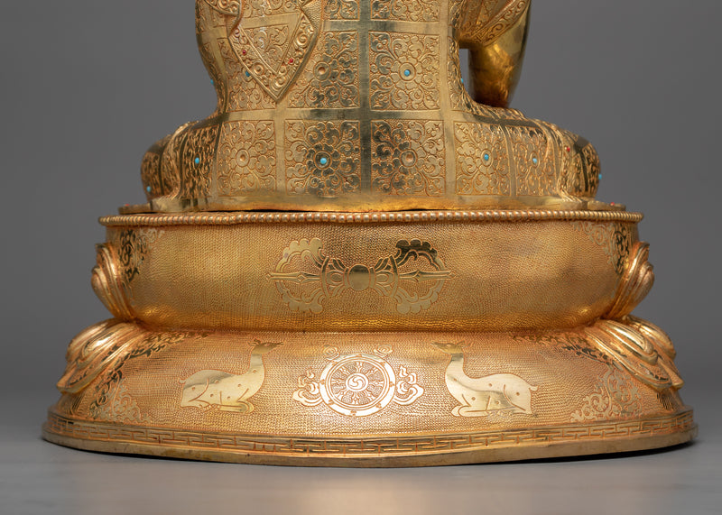 Gautama Buddha Copper Gilt Statue | A Vision of Enlightenment in 24K Gold