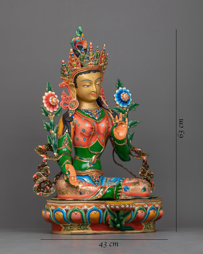 green-tara-painted statue 