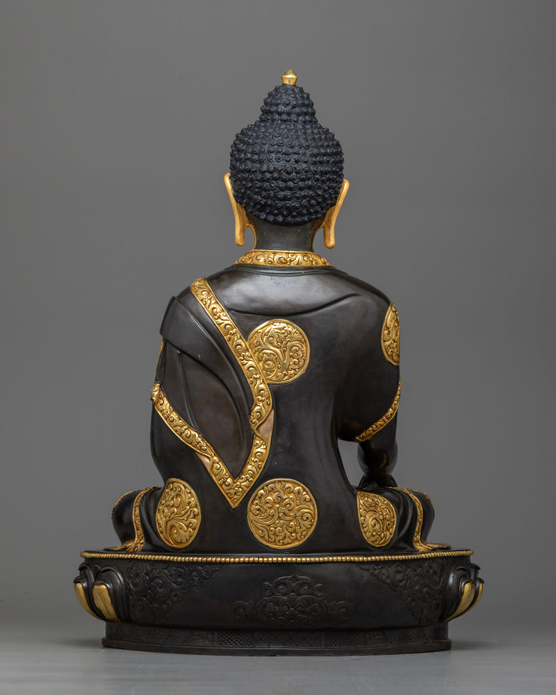 Premium Shakyamuni Buddha Black Painted Statue | A Symbol of Profound Serenity