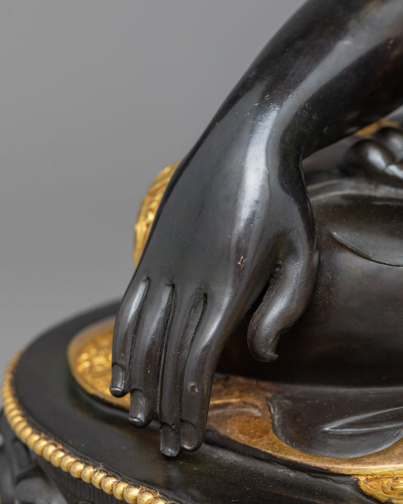 Premium Shakyamuni Buddha Black Painted Statue | A Symbol of Profound Serenity