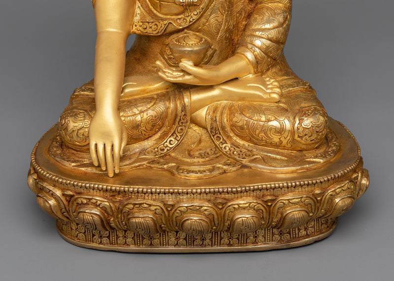 Shakyamuni Buddha Copper Gilt Sculpture | An Aura of Enlightenment