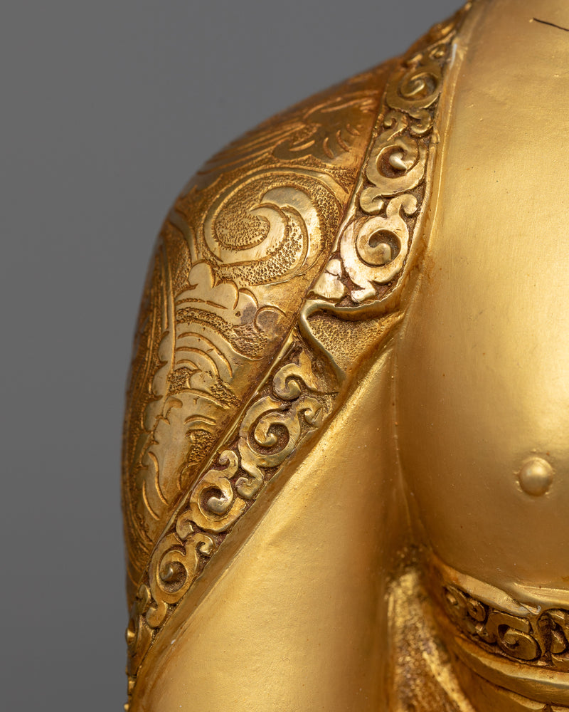 Shakyamuni Buddha Copper Gilt Sculpture | An Aura of Enlightenment