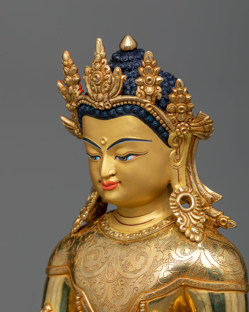 crown-shakyamuni-buddha-gilt statue