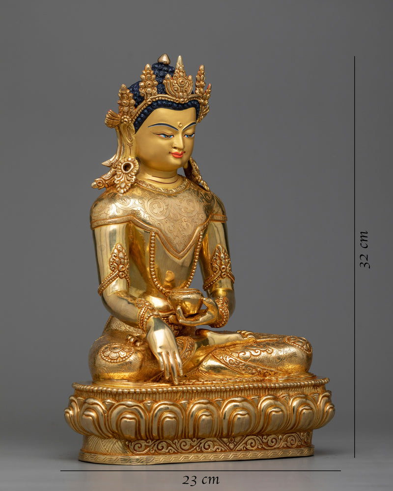 crown-shakyamuni-buddha-gilt statue